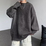 men’s style Autumn and Winter New Korean Style Fashionable Retro Gradient Soft Sweater Men's Loose round Neck Plush Sweater