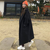 fall outfits women Autumn and Winter Large Lapel Lambswool Warm Coat Suit Collar Lambswool Long Trench Coat