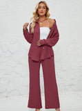 Taooba- Women Two Piece Track Suit Long Sleeve High Waist Pants