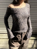 Taooba Ericka Leopard Print Off-Shoulder Top