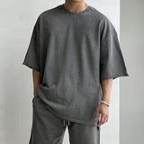 Taooba-9521 DARK GRAY HALF SLEEVE SHIRT & SHORTS