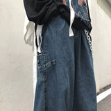 Taooba- 10114 BLUE WIDE BAGGY DENIM PANTS