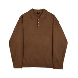 Taooba-3213 HALF-BUTTON UP KNITTED COLLAR SWEATER