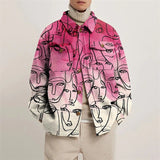 90s streetwear Men's Autumn New Fashion Printed Young and Middle-Aged Jacket Men's Coat Men's