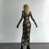 Taooba Rowena Leopard Print Long Dress