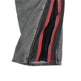 street fashion men streetwear American Hiphop Pants Men's Ins Fashion Brand Retro Street High Street Vibe Style Black and Red Double Zipper Jeans Men