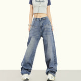 RTK (W) Taooba. 2055 BLUE WIDE STRAIGHT DENIM JEANS