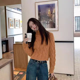 shoes French Maillard Twist Sweater Autumn Lazy Style Short Bottoming Sweater Slimming Top