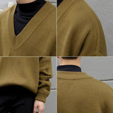 Taooba-4047 DARK YELLOW V-NECK SWEATER