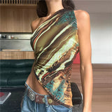 Taooba Ryann One Shoulder Printed Top