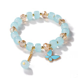 bracelets New Butterfly Crystal Glass Bracelet Women's All-Match High-Grade Accessories Beaded Jewelry