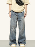 RTK (W) Taooba. 2094 BLUE WIDE STRAIGHT DRAPE DENIM JEANS