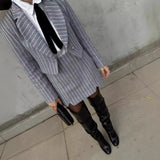 dti outfits 2024 Autumn New Women's Slim Temperament Small Suit Elegant Skirt Two-Piece Suit