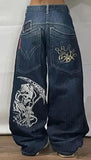 Taooba 90s streetwear 2024 New Popular Print Women's Jeans Street Y2K Harajuku