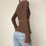 Taooba Dezirae Lace Woolen V-Neck Cardigan