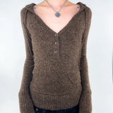 Taooba Kylar Brown Hooded Sweater