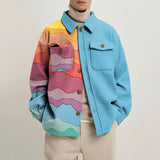 90s streetwear Men's Autumn New Fashion Printed Young and Middle-Aged Jacket Men's Coat Men's