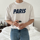 Taooba-9146 PARIS LETTERED COTTON SHORT SLEEVE