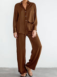 Taooba- Comfortable High-End Long Sleeved Trouser Simple Two-Piece Set