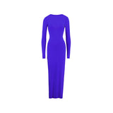 pink dress Sexy Women's Winter Two-Way Evening Dress Pleated Long Sleeve Backless Long Socialite Temperament Dress