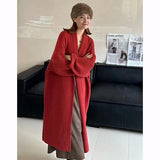 long sweater dress outfit Autumn and Winter Lazy High-Grade Temperament Long Sweater Coat Women's Loose Knitted Cardigan over the Knee Thickened Fashion