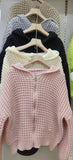 frat boy outfits Korean Chic Autumn and Winter New Hooded Knitted Cardigan Loose Lazy Temperament Zipper Sweater Coat