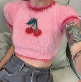 Taooba Aliviah Plush Cherry Pink Sweater