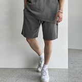 Taooba-9521 DARK GRAY HALF SLEEVE SHIRT & SHORTS