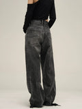 Taooba- 10812 SMOKE GRAY DENIM STRAIGHT JEANS