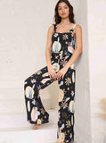 Taooba- Two Piece Graphic Printed Sleeveless Shirt and Pants Set