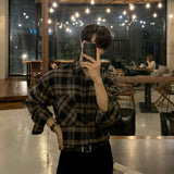 man outfits  Autumn New Plaid Shirt Men's Long-Sleeved Korean Style Trendy Loose Shirt Casual Shirt All-Matching Coat