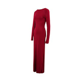 pink dress Sexy Women's Winter Two-Way Evening Dress Pleated Long Sleeve Backless Long Socialite Temperament Dress