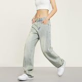 RTK (W) Taooba. 1479 BLUE RECONSTRUCTED STRAIGHT DENIM JEANS