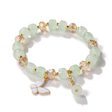 bracelets New Butterfly Crystal Glass Bracelet Women's All-Match High-Grade Accessories Beaded Jewelry