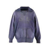 90s fashion men Saint Michael Dybo Niche High Street Loose Washed Destroyed Vintage Hoodie Hooded Sweater