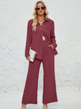 Taooba- Women Two Piece Track Suit Long Sleeve High Waist Pants