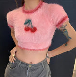 Taooba Aliviah Plush Cherry Pink Sweater