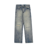 RTK (W) Taooba. 2051 BLUE DISTRESSED STRAIGHT DENIM JEANS