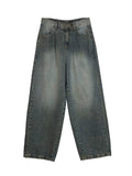 Taooba- 11076 WASHED BLUE STRAIGHT DENIM JEANS