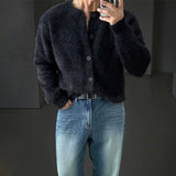 Taooba-10870 MOHAIR BUTTON-UP SWEATER CARDIGAN