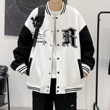 Taooba 90s fashion men Spring and Autumn New Fashion Brand Ins Color Matching Baseball Uniform Men's Pu Handsome Pilot Jacket American Loose Casual Jacket