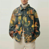 90s streetwear Men's Autumn New Fashion Printed Young and Middle-Aged Jacket Men's Coat Men's