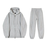 Taooba-4091 GRAY ZIP-UP HOODIE & SWEATPANTS (TOP & BOTTOM)