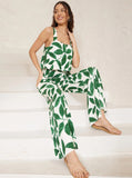 Taooba- Two Piece Graphic Printed Sleeveless Shirt and Pants Set