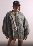 fall outfits 2024 2024 Autumn and Winter Rhombus Quilted Loose Jacket Fashion Cotton-Padded Coat 