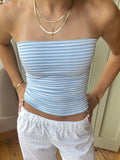 Taooba Arina Striped Knitted Tube Top