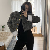 Taooba fashion outfits Black and White Contrast Color Stand Collar French Retro Equestrian Clothing Women's Clothing 2024 Spring and Autumn Short Suit Jacket