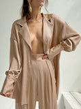 Taooba- Two Piece Sleepwear Long Sleeve and Loose Pants Pajama Set