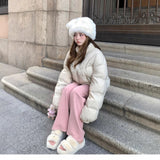 mens winter outfits 2024 Winter Short Stand Collar down Jacket Female Sweet Cute Little Puff 90 White Duck down Warm Thick Coat