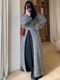 datenight fall outfits Fall/Winter 2024 French Style Long Waist Slimming Knitted Cardigan High-Grade Temperament Sweater Coat for Women